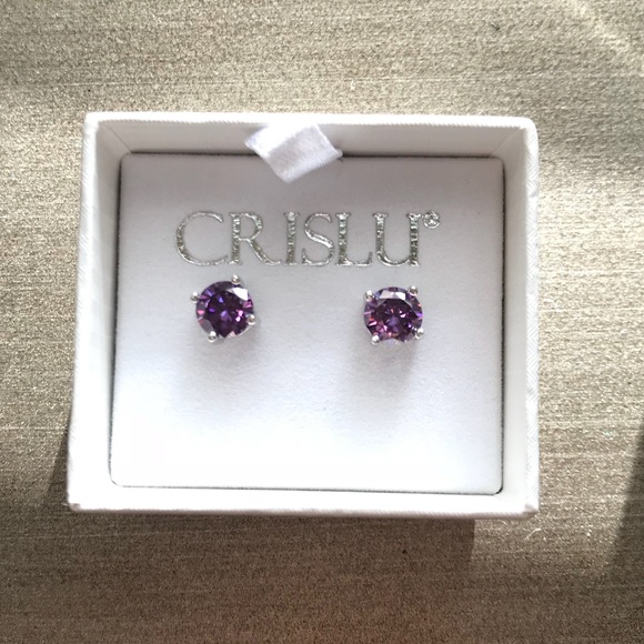 crislu Jewelry - NEW Amethyst Diamond Stud Earrings